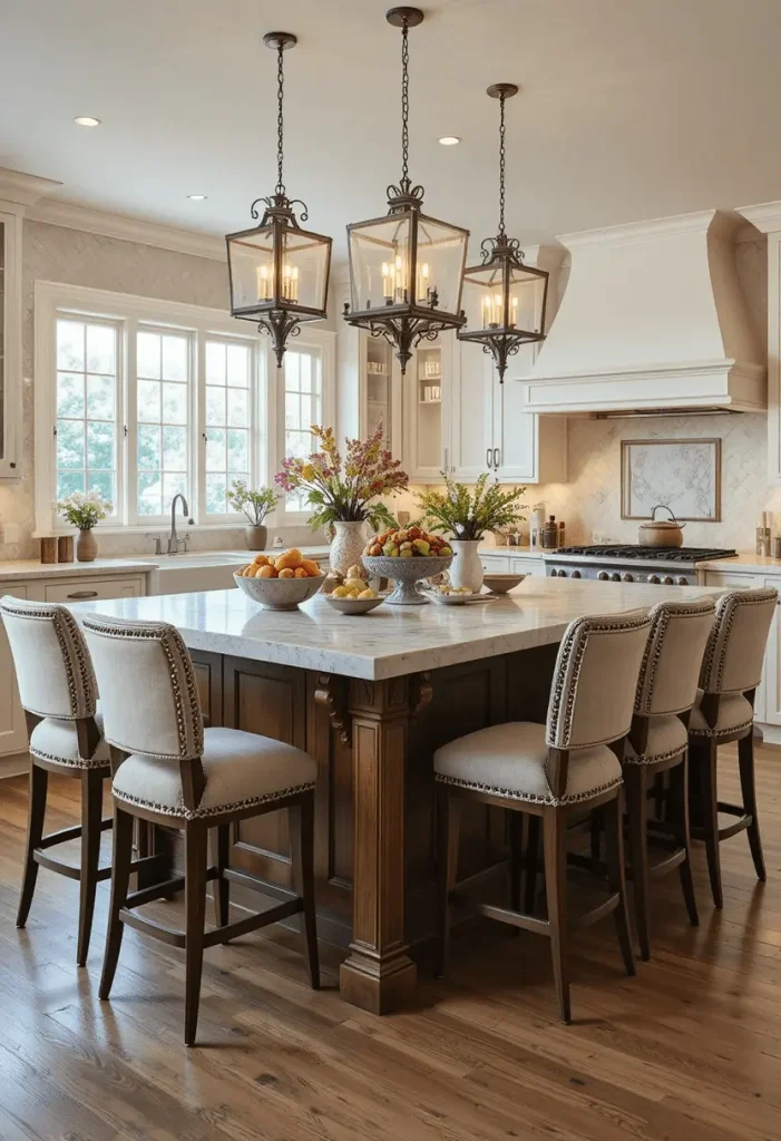 Farmhouse Kitchen Island with Seating