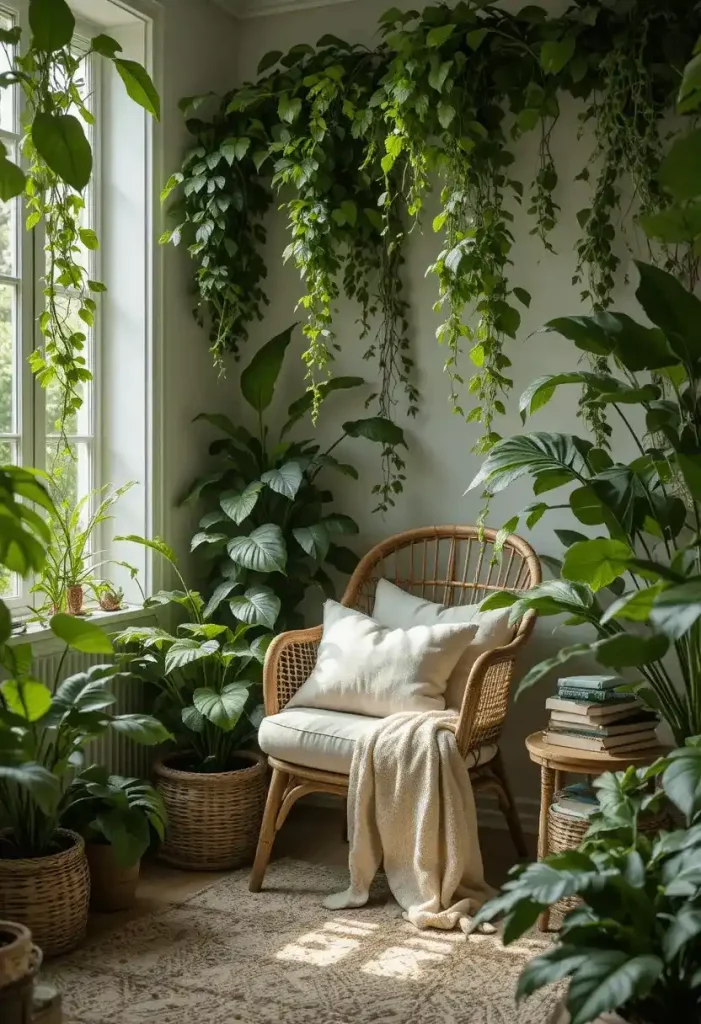 Indoor Plant Reading Corner