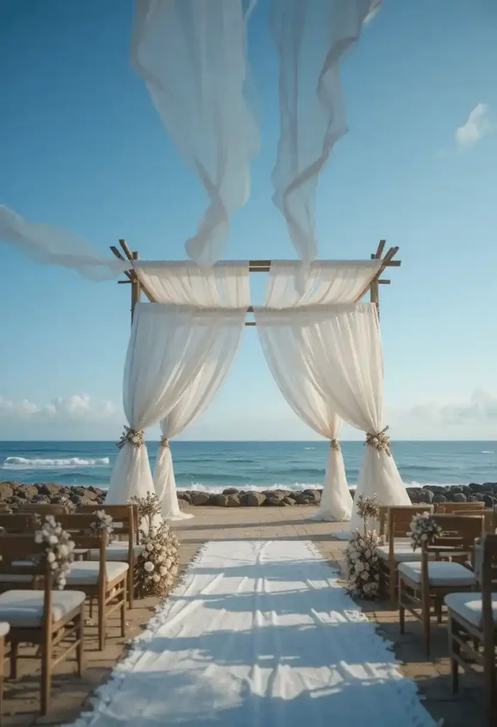 White Flowing Drapery Setup