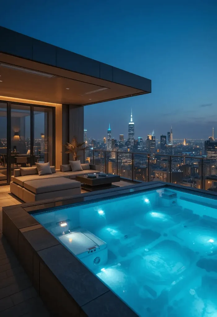 LED Illuminated Hot Tub Design