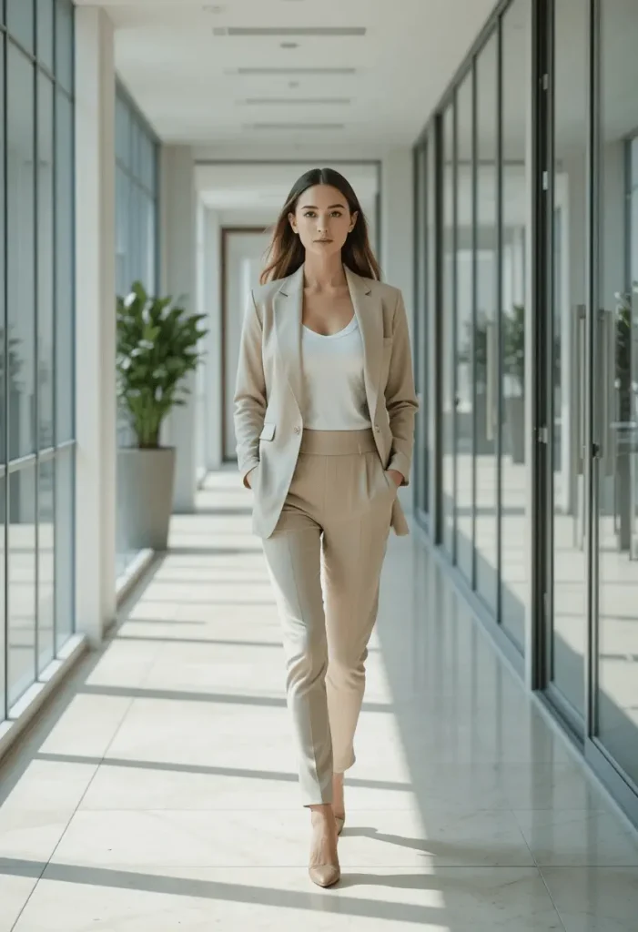 Linen Blazer with Tailored Trousers