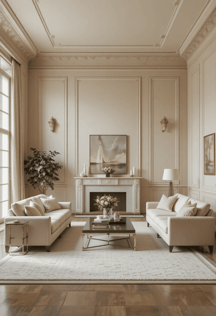 Modern Neutral Living Room Decor Inspiration (2026 Calm Luxury Guide)
Introduction

Modern neutral living rooms are one of the strongest interior design trends of 2026 because they focus on calmness, balance, and timeless beauty. Instead of bold colors or heavy decoration, neutral interiors use soft tones, natural textures, and layered lighting to create peaceful and elegant spaces. These rooms feel warm, minimal, and highly livable while still maintaining a luxury aesthetic. The goal is to design a living space that feels emotionally relaxing, visually clean, and adaptable to everyday life.

Modern Neutral Living Room Decor Ideas for a Calm Luxury Home
1. Soft Beige and Ivory Layered Living Room

A soft beige and ivory palette creates an instantly calming environment that feels bright and spacious. Layered textures such as boucle sofas, linen curtains, and ivory rugs add depth without overwhelming the space. Natural light enhances the softness of the palette, making the living room feel airy, elegant, and quietly luxurious.

2. Minimal Modern Neutral Space

Minimal neutral living rooms focus on simplicity and intentional design. Every piece of furniture is carefully chosen, and unnecessary clutter is removed to create visual clarity. Soft beige tones and clean architecture help the space feel open, peaceful, and modern while maintaining warmth through subtle textures.

3. Warm Greige Contemporary Living Room

Greige, a blend of grey and beige, is perfect for modern interiors because it balances warmth and sophistication. When paired with soft lighting and natural materials, it creates a cozy yet refined living space. This palette works especially well in contemporary apartments and luxury homes.

4. Neutral Living Room with Natural Wood Accents

Natural wood adds warmth and organic beauty to neutral interiors. Wooden coffee tables, shelving, and flooring blend seamlessly with soft beige and white tones. This combination creates a grounded atmosphere that feels connected to nature and visually comforting.

5. Soft White Airy Living Room

A soft white living room maximizes brightness and openness. Sheer curtains, light furniture, and minimal decor enhance the airy feeling. Instead of feeling cold, the use of warm undertones and textures creates a clean yet cozy atmosphere.

6. Earth-Tone Neutral Living Room Design

Earth tones like sand, clay, and warm brown bring depth and warmth into neutral interiors. These colors create a grounded and natural feeling that works beautifully with textured walls, wooden furniture, and soft ambient lighting.

7. Neutral Living Room with Textured Layers

Texture becomes the main design element in neutral interiors. Boucle fabric, linen cushions, woven rugs, and stone surfaces create visual interest without relying on color contrast. This layering approach makes the space feel rich and tactile.

8. Modern Neutral Luxury Living Room

Luxury neutral design focuses on high-quality materials and refined simplicity. Marble accents, soft beige upholstery, matte finishes, and subtle lighting create a premium atmosphere that feels elegant yet understated.

9. Cozy Neutral Family Living Room

A family-friendly neutral living room combines comfort and practicality. Soft seating, warm lighting, and durable materials make the space perfect for everyday use while still maintaining a calm and stylish appearance.

10. Scandinavian Neutral Living Room Style

Scandinavian design emphasizes simplicity, light, and function. White walls, light wood furniture, and minimal decor create a fresh and cozy environment. This style is perfect for achieving a clean and timeless neutral living room.

11. Monochrome Neutral Living Room Palette

Monochrome neutral interiors use different shades of a single color, such as beige or grey. This creates a smooth and cohesive look that feels elegant and modern without visual disruption.

12. Neutral Living Room with Statement Lighting

Lighting becomes the focal point in neutral spaces. Sculptural pendant lights and warm floor lamps add personality and depth while maintaining the calm color palette. Soft lighting enhances mood and texture.

13. Beige and Black Accent Balance

Black accents introduce structure and contrast into neutral interiors. When used sparingly in furniture frames or decor pieces, black enhances the modern aesthetic without overpowering the soft beige base.

14. Soft Neutral Boho Living Room

Boho neutral design combines relaxed textures and natural materials. Rattan furniture, woven rugs, and layered fabrics create a cozy, artistic space with a laid-back and personal feel.

15. Timeless Neutral Elegant Living Room

Timeless neutral design focuses on balance, proportion, and simplicity. Natural materials and soft tones ensure the space remains stylish for years, making it a long-lasting and elegant interior choice.