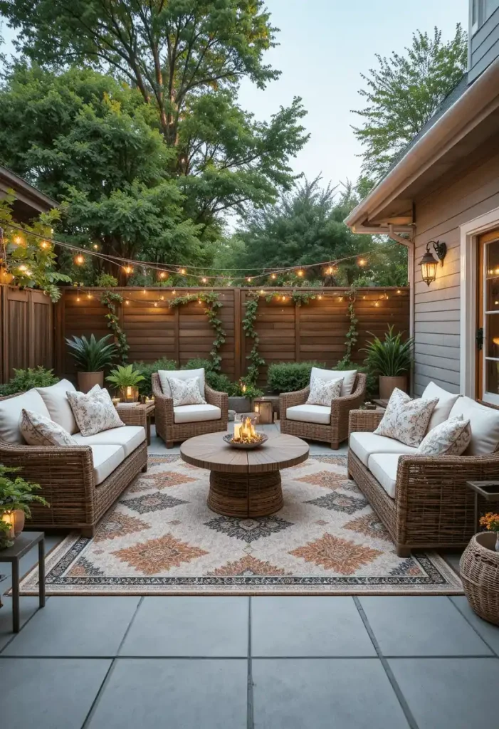 Cozy Patio with Layered Textures