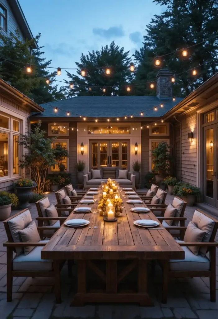Outdoor Dining Patio Setup