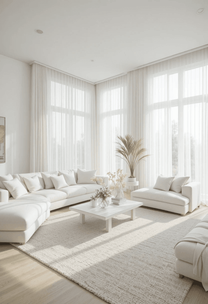 Soft White Airy Living Room
