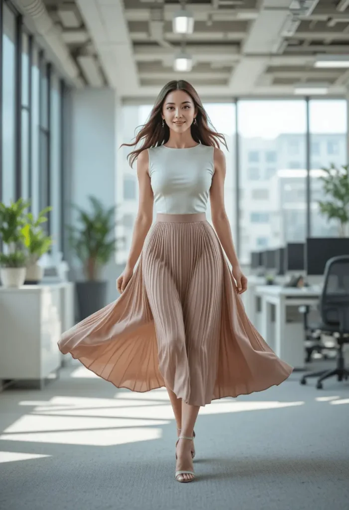 Pleated Skirt with Soft Top