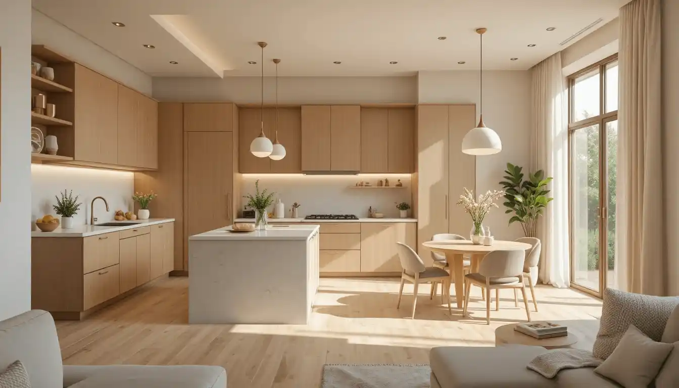 15 Cute Cozy Open Kitchen Design