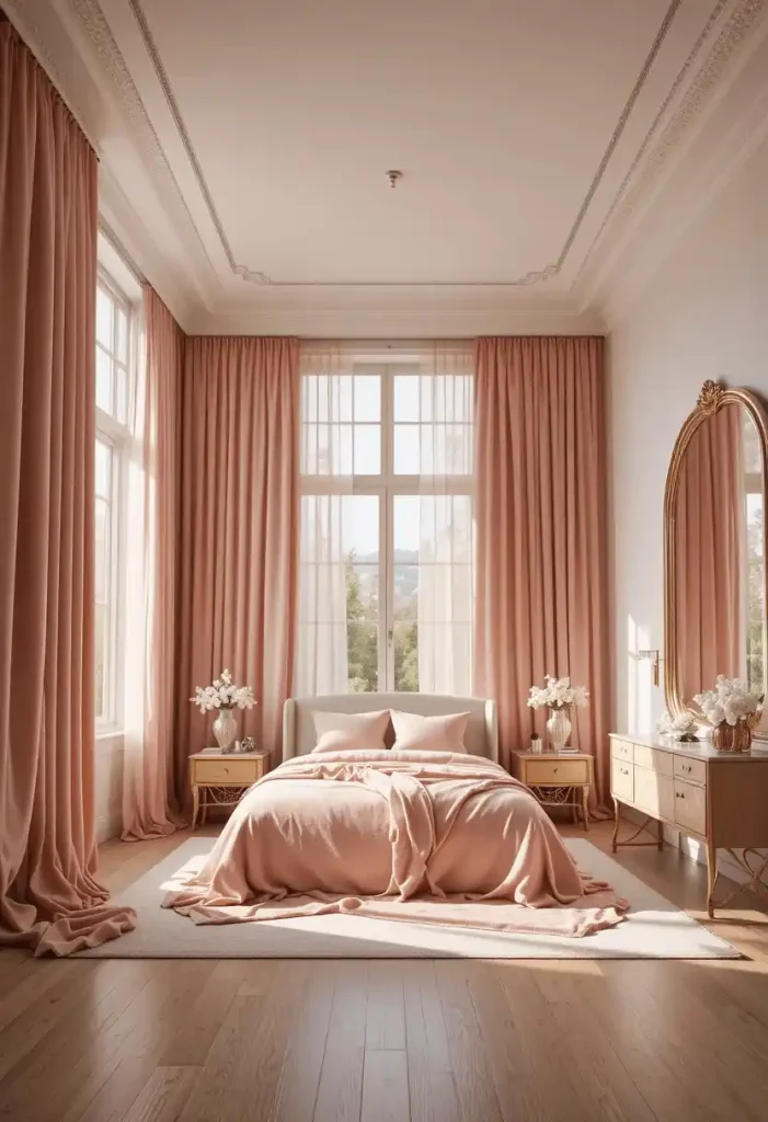 Blush Pink Linen Curtains