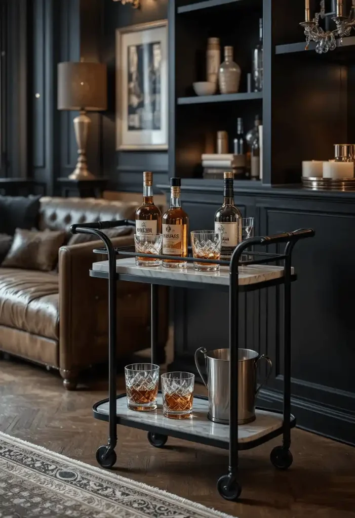 A Proper Bar Cart or Home Bar Setup