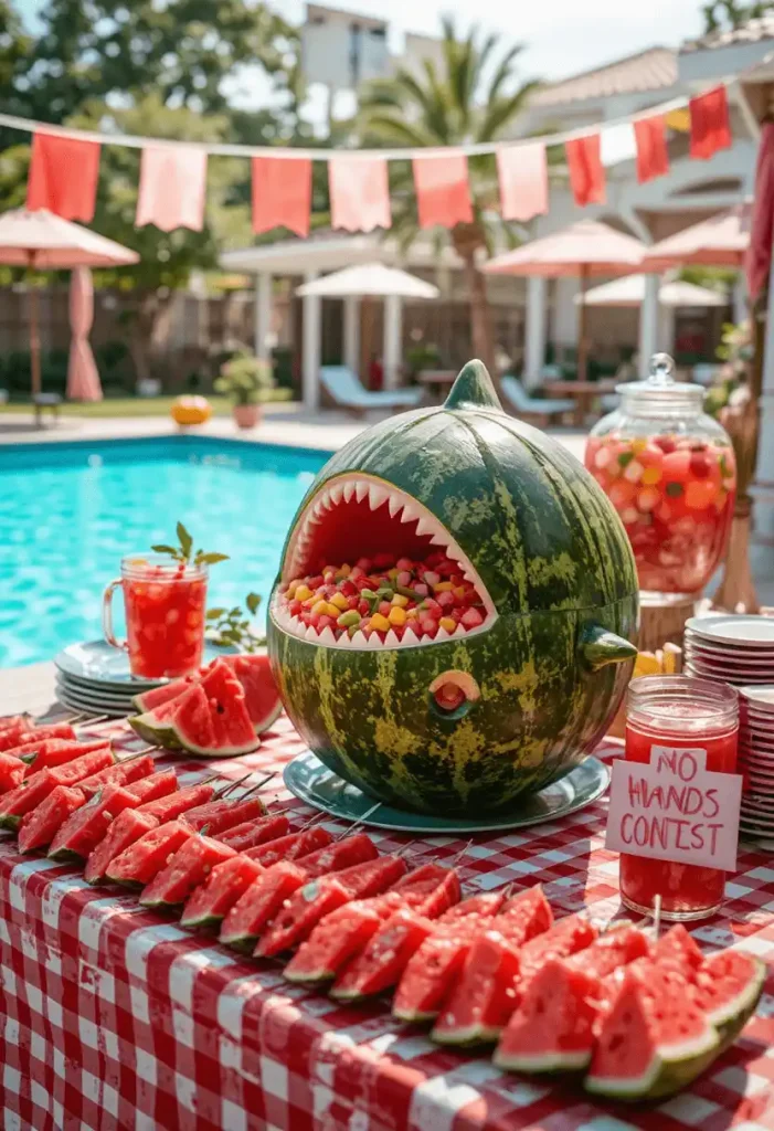 Watermelon Eating and Carving Station
