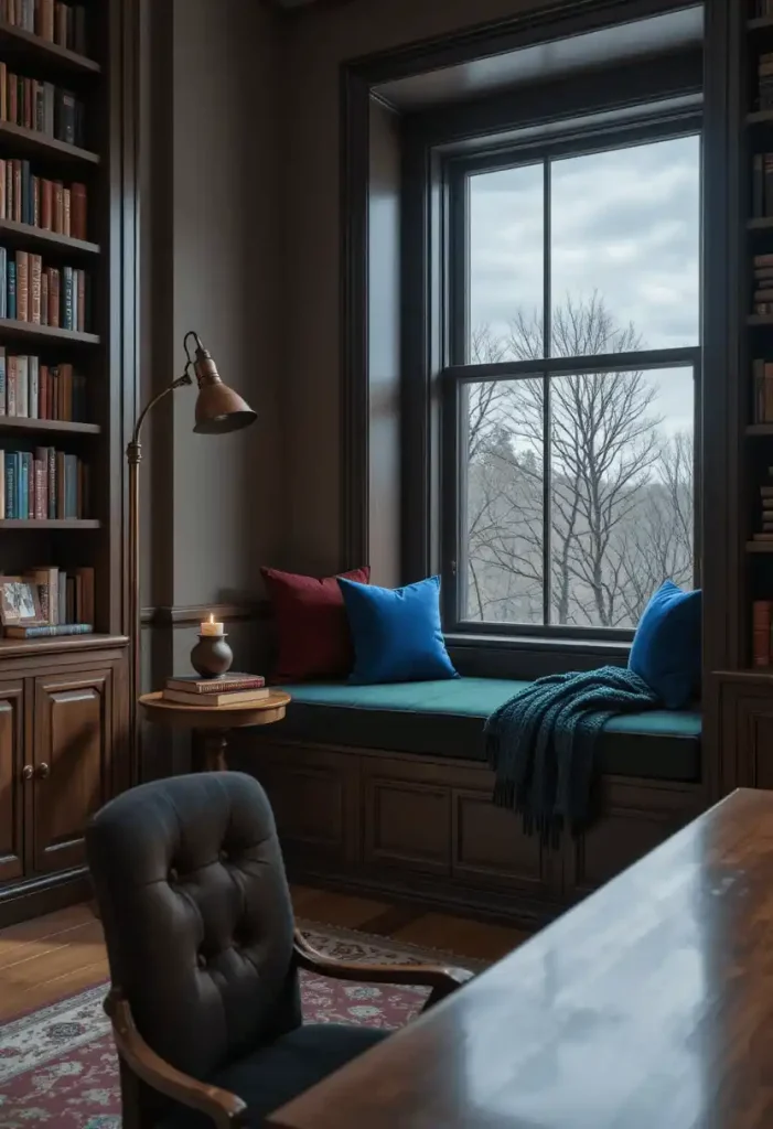 Cozy Reading Nook or Window Seat Within the Office