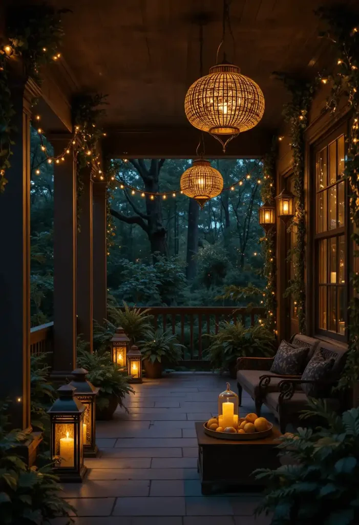 Install Outdoor Curtain Lights or Lanterns
