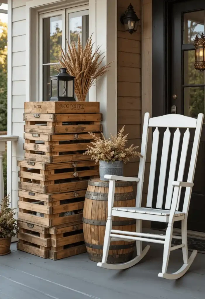 Use Wooden Crates and Barrels as Décor