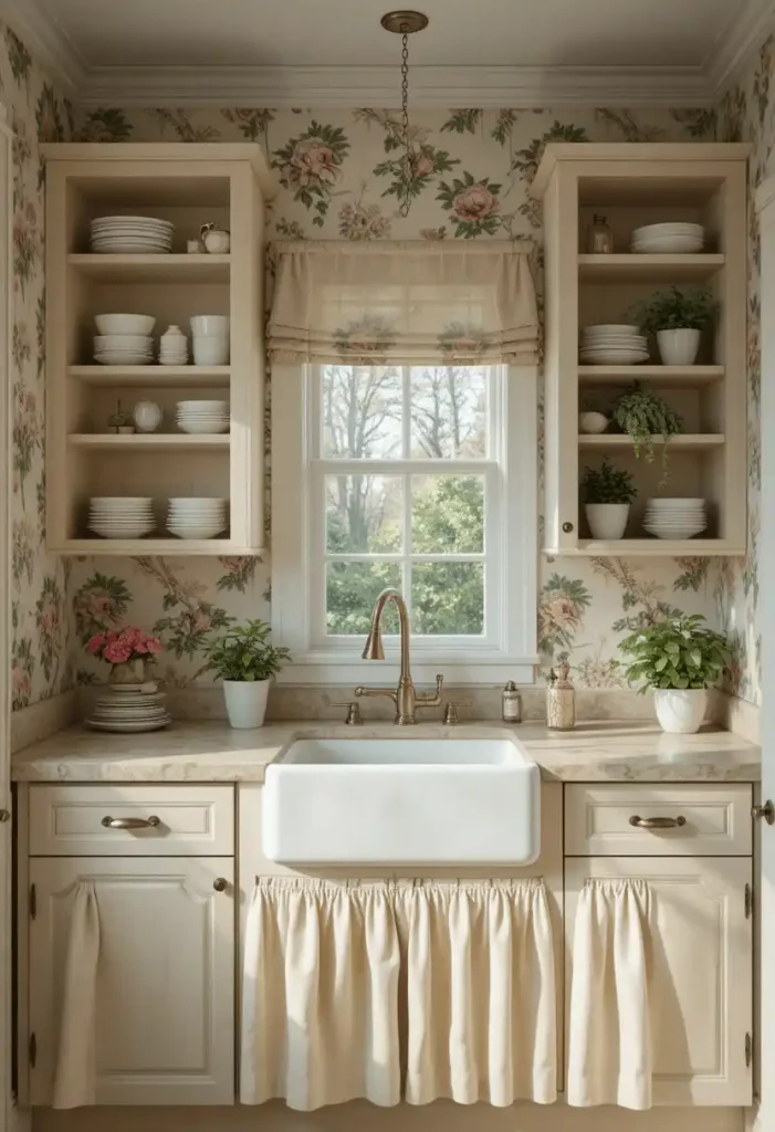 Hang Curtains Instead of Cabinet Doors