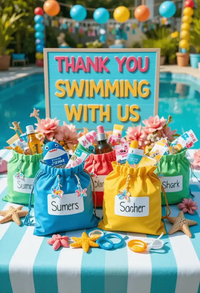 Personalized Pool Party Favor Bags