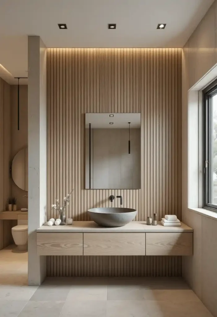 Slatted Wood Accent Wall