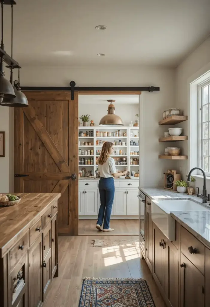 Reach-In Pantry with Barn Door 