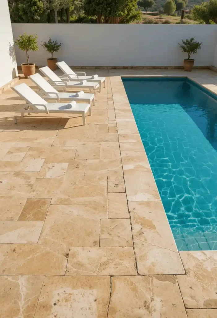 Travertine Pool Deck