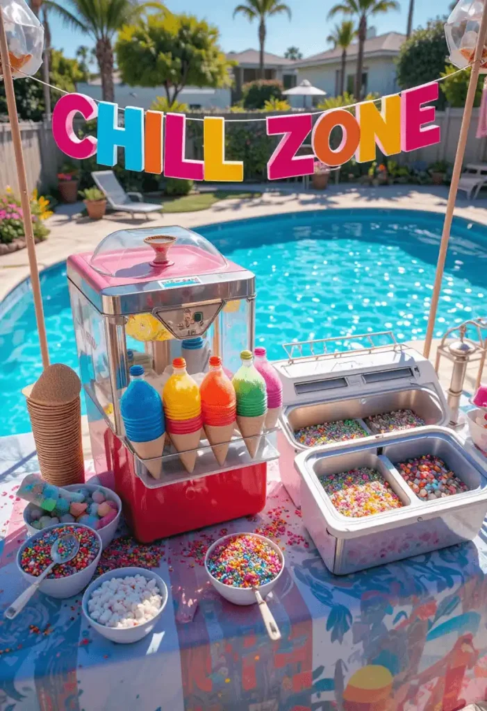 DIY Snow Cone and Ice Cream Station