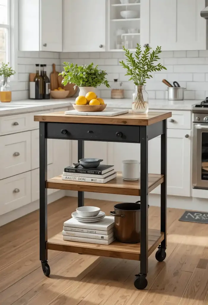 Use a Kitchen Island Cart for Extra Counter Space