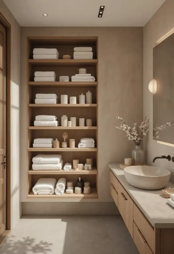 Open Wooden Shelving