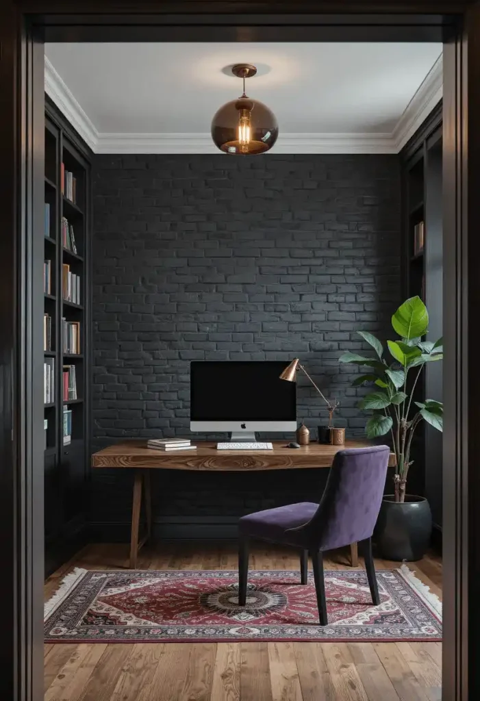 Exposed Brick or Dark Textured Accent Wall